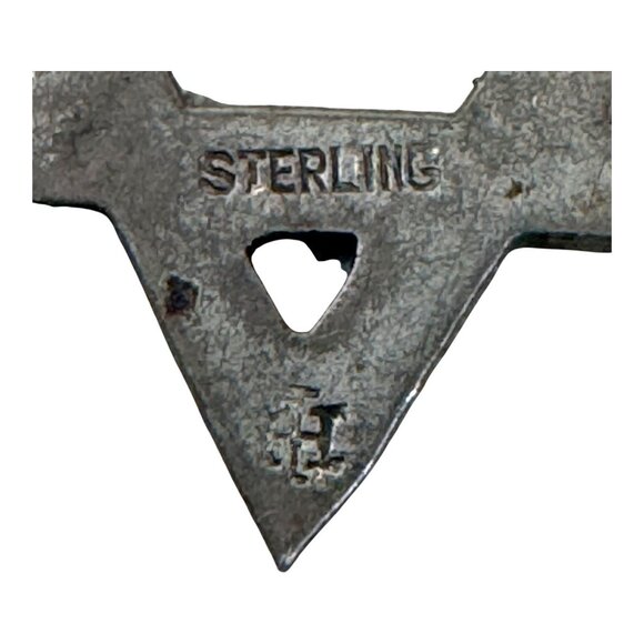 Vintage Signed Sterling Silver Star Of David Pendant Judaica Marcasite Gemstones - Picture 4 of 6